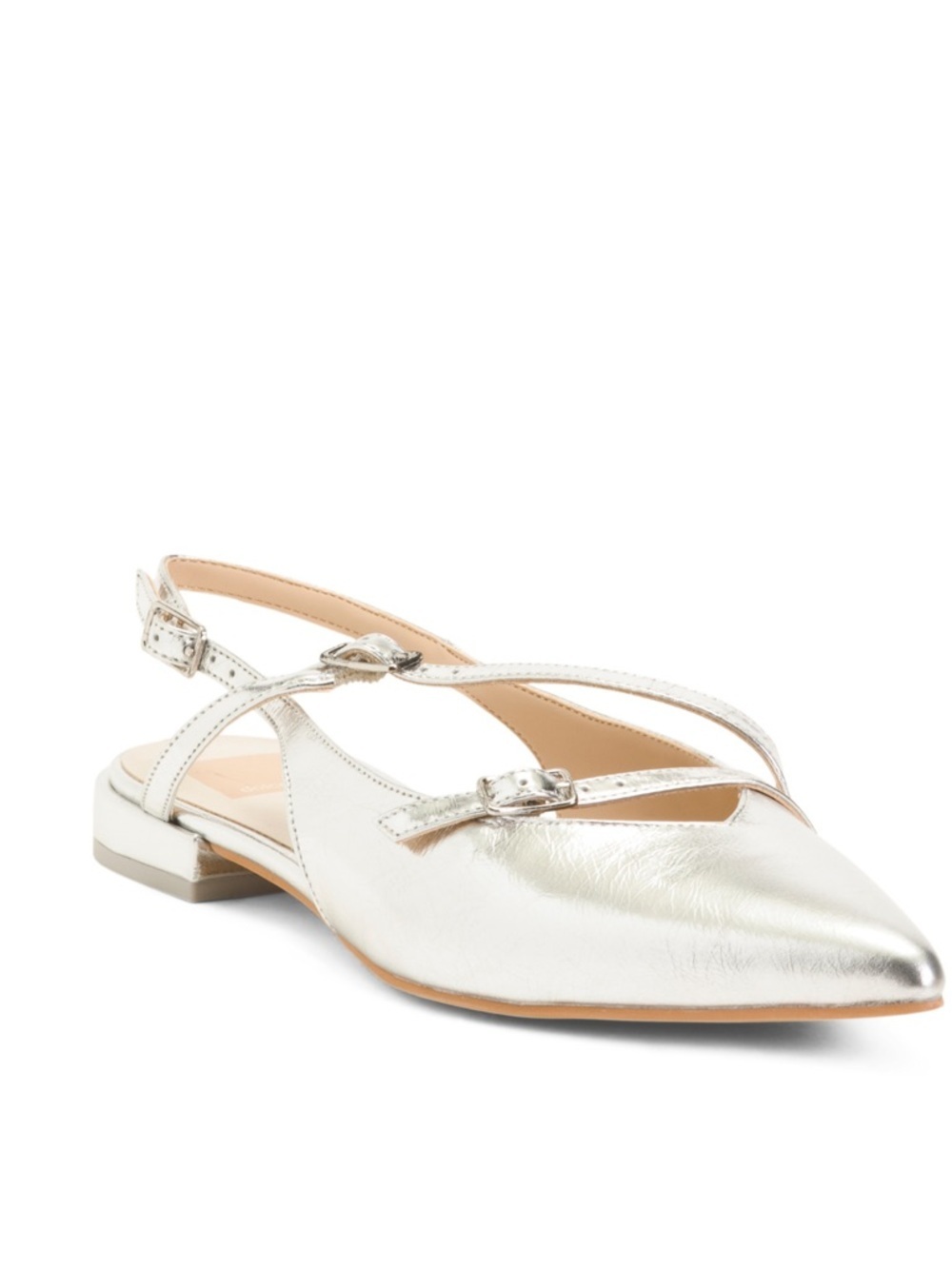 Dolce Vita Metallic Silver pamla wide flats size 7,5W NWT